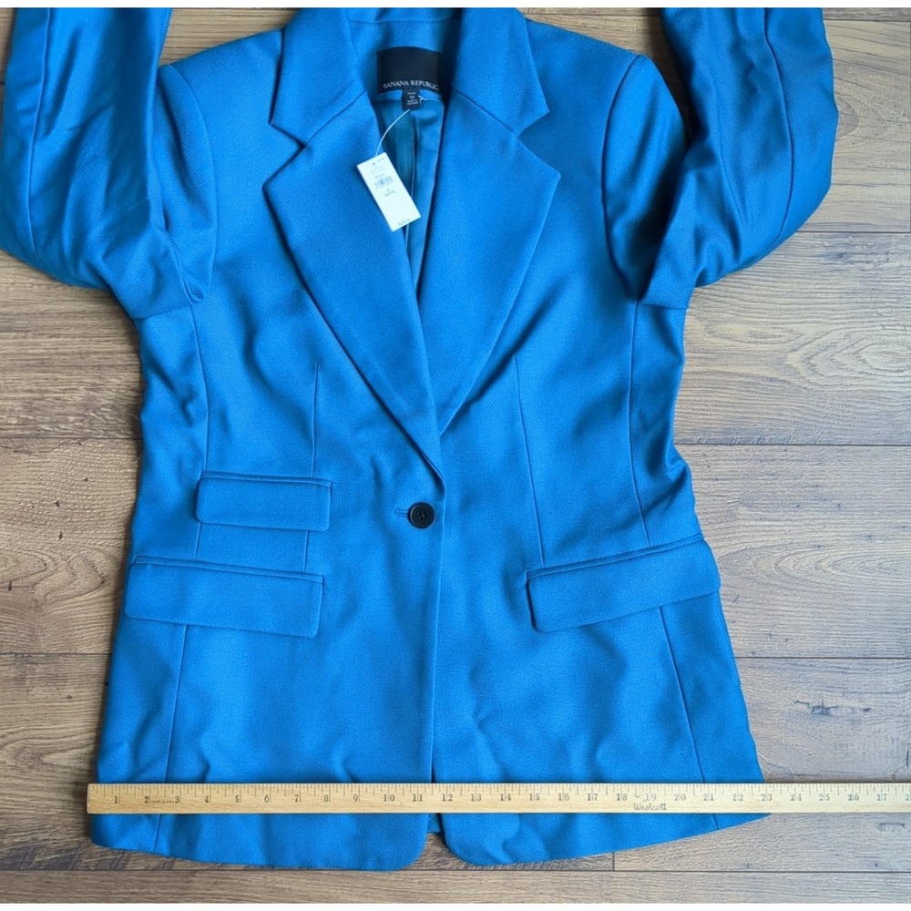 NWT $229 Banana Republic Women 12 Wool Double Pocket Blazer Sportcoat Petite - Picture 10 of 16
